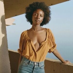 Doên Mustard Yellow Cotton Blouse.